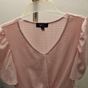 BCX Light Pink Textured Blouse